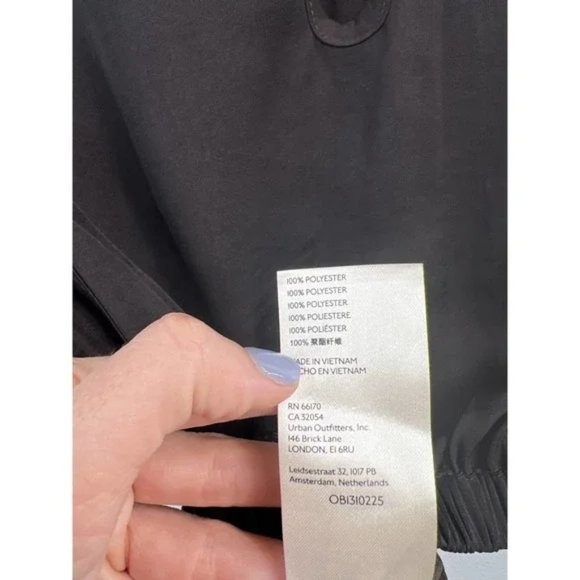 Free People Remi Draped Cap Sleeve Crop Top Elastic Hem Chocolate Sz: Large NWT - Picture 10 of 11